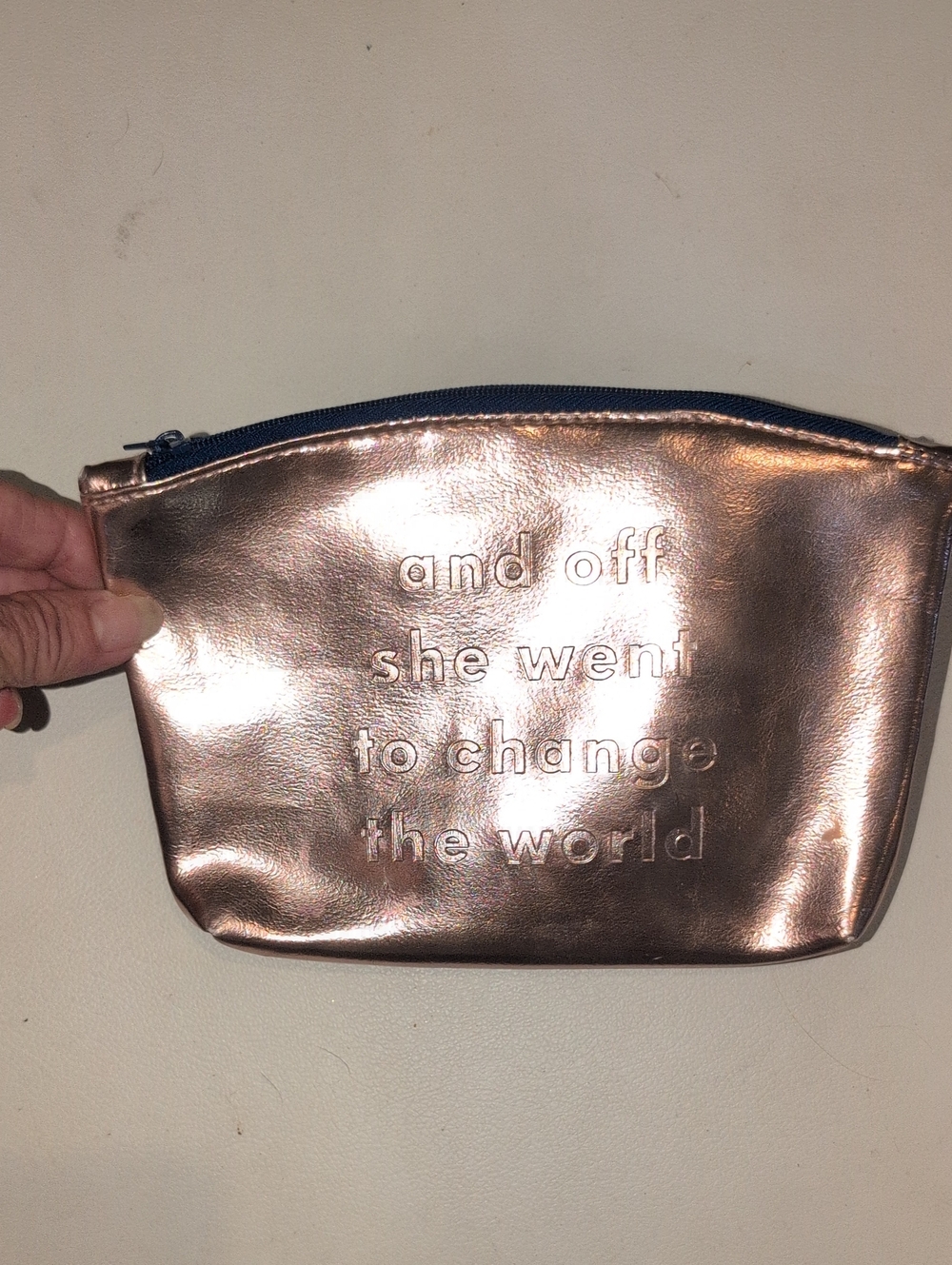 Ipsy- Rose Gold Metallic Cosmetic Pouch